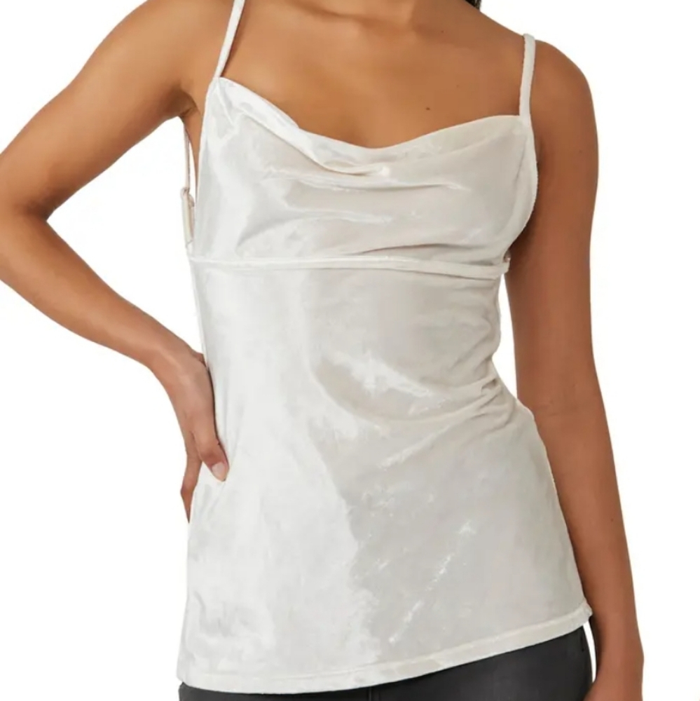 Free People All Night Velvet Tunic Champagne